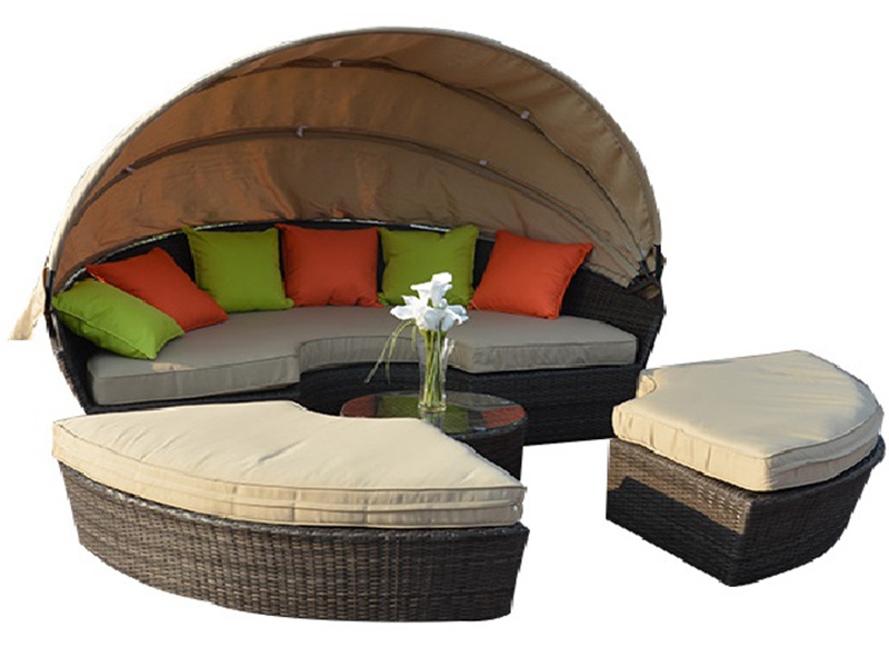 Customized Factory made lying down durable lounge round sun bed 