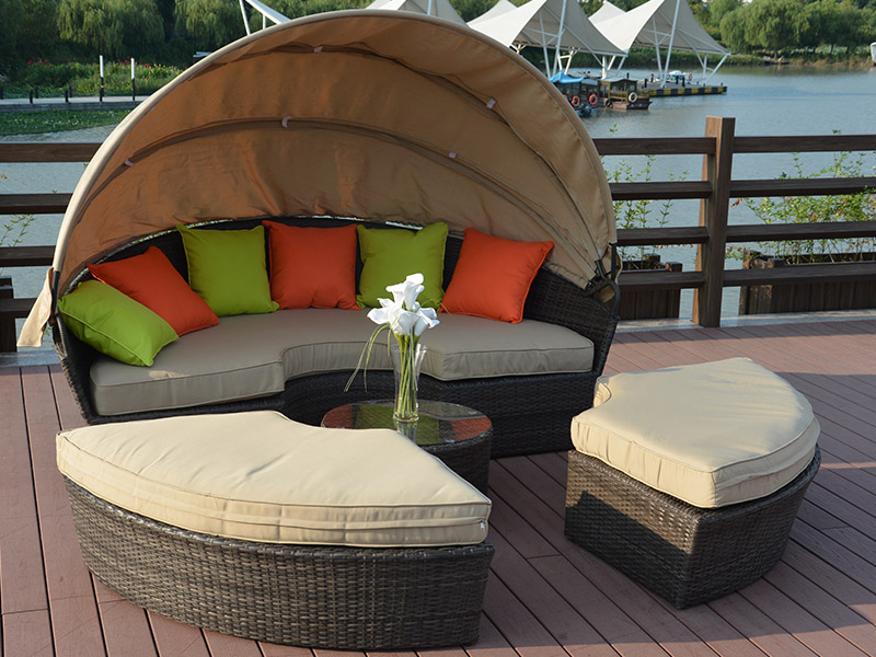 High quality rattan lying bed designs living room furniture